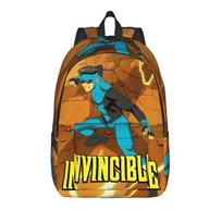 Invincibles Comic Teenage Backpack Outdoor Student Work  Daypack for Men Women Laptop Canvas Bags 15 inches yellow