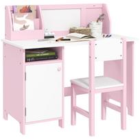 Children's table and chair set with whiteboard - desk for children 5+ years - 90L x 45W x 85H cm pink