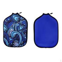 2 Pieces Durable Waterproof Pickleball Paddle Cover Neoprene Case Carrier Bag Zipper Pouch Holder blue