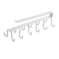 1Pcs Multi-Hook Kitchen Utensil Rack Organizer Below Cabinet Cup Rack Organizer Wall Mounted Cup Spoon Holder For Kitchen