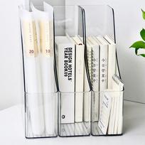 Minimalistinis skaidraus plastiko biuro stalo žurnalų laikiklis su vienu skyreliu dokumentams ir knygoms laikyti 1pcs white
