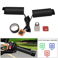 12V Motorcycle Electric Heated Grips Pads+Heat Resistant Tape+Heat Resistant Cover Heating Handle Kit Motorbike Handlebar white