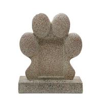 Pet Memorial Pet Dog Cats Tombstone Paws Shape Sculpture for Indoor and Outdoor Use Cats Memorial Figurine gray