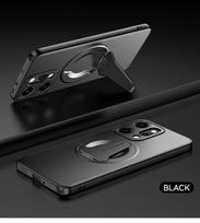 Skin-like Frosted Feel Car Invisible Magnetic Stand Holder Case For OPPO Reno14 Pro Reno 14 13 Pro protection Cover OPPO Reno13 sidabras