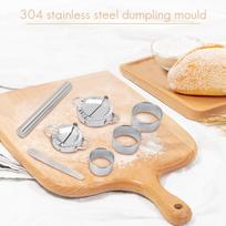 Versatile Dumplings Maker,7 Pack Stainless Steel Easy Pie Ravioli Empanadas Press Mold,Pierogi Cutter Wrappers Pastry Making Too beige