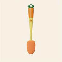Multifunctional Creative Carrot Washing Sponge Brush With Long-Handle 3-In-1 Tumbler Bottle Cup Cover Cleaning Brush