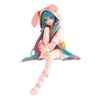 15CM Adorable Anime HATSUNE MIKU Figure Noodle Stopper Figure Rabbit Ear Pajamas Model Decoration Playthings Aciton Figure Collection Present white