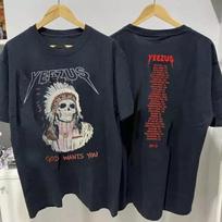 Yeezus Kanye West Koncertinis T-shirt 2013 Medvilninis Juodas Unisex S black