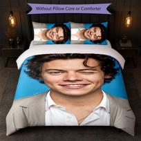Harry Styles Print 3Pcs Duvet Cover Set 1 Duvet Cover and 2 Pillowcases Soft Bed Linen For Household Bedroom 140cm*210cm