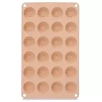 Silikoninė kepimo forma 24 mini keksiukams, smėlio spalvos, 27,5 × 17 × 1,3 cm