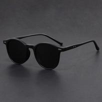 High Quality Polarized Retro TR90 Glasses Unisex Polygon Design Fashion Shades Trending Oval Shape UV400 Sunglasses black