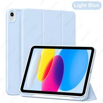 Case for iPad (A16) 11th 10th Gen 11/10.9 Inch 2025/2022 with Pencil Holder, Trifold Stand Protective Cover, with Soft TPU Back šviesiai mėlyna spalva