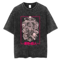 Karšti Anime Ataka Titanų Levi Ackerman Kietas Grafinis Spaudas Marškinėliai Vyrams Moterims Skalbta Medvilnė Marškinėliai Harajuku Vyriški Laisvi Marškinėliai 3XL black