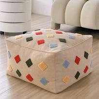 Dopamine Floor Pouf with Removable Washable Cover - Multipurpose Seating Ottoman, Floor Cushion for Bedroom, Living Room Foam core brown