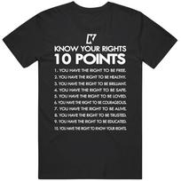 Colin Kaepernick Know Your Rights Ten 10 Points Rally T Shirt S