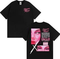 Omar Courtz Primera Album 2026 Merch T Shirt Fashion Hip Hop Punk Streetwear T Shirts Unisex Unisex Casual Loose Tees Unisex L pink