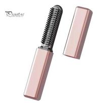 Rechargeable Straightening Brush Mini Hair Straightener for Bangs, Cordless Root Lift & Frizz Control, USB Electric Men Women rožinio aukso spalvos