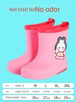 Cape-Style Raincoat Kids Pullover School Dedicated Seat Electric Car Back Seat Raincoat Girl Rain Boot Set Primary School S / Pink Space Rabbit + Border - No Liner rožinė