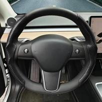 Tesla Vairo Dangtelis Modelis 3/Y Suede Anglies Pluošto Itin Plonas Sugeriantis Prakaitą Specialus Vairo Automobilio Aksesuarai juoda
