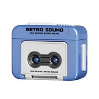 Retro Recorder Mini Music Box Funny Cassette Tape Music Player Couple Friends Gift Schoolbag Small Pendant Portable Fun Keychain gray