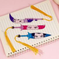 K-Pop Demon Hunters Acrylic Bookmark with Tassel Cute Anime Gift for Fans Collectible Stationery gray