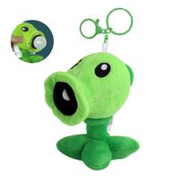 Plants vs Zombies Sunflower Peashooter Nut Plush Cell Schoolbag Pendant Keychain Plush Doll Toy Figures Soft Teens Holiday Gifts green