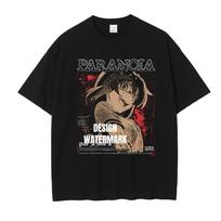 Anime Furude Rika T Shirts Oversized Vintage Washed HHigurashi WWhen They Cry Tshirt Manga Rena Mion Tops Tees  Cotton 2XL gray