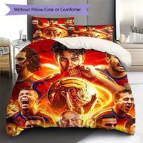 Spain National Football Team World Cup Champion Print 3‑Pieces Duvet Cover Set Soccer Bedding Set Bedroom Home Decor Without Pillow Core Comforter 135x200cm orange
