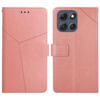 For Motorola Moto G56 5G HT01 Y-shaped Pattern Flip Leather Phone Case For Motorola Moto G56 5G raudona