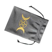 Velvet Tarot Rune Bag Dices Drawstrings Bag Jewelry Pouches Organizers Hand Gift Bag for Storing Board Game Card D gray
