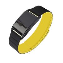 Magnetic Watch Band Replacement for WHOOP 4.0 Watch Adjustable Fitness Tracking Band Soft Skin Friendly Black Yellow Gray Yellow gray