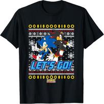 Sonic The Hedgehog Christmas Shadow & Sonic Ugly Sweater T-Shirt XXXXXL
