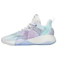 ANTA Bubble Bomb Basketball Shoes Women's Low Top Shallow Beach Green/Lotus Purple/Ivory White 122211603Q-1 35.5 gray