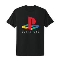 Playstation Sony Logo Japanese Kanji Gamer Adult T-Shirt S red