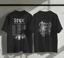 Styx World Tour 2026 T-Shirt: Retro Rock Band Concert Merch XXL gray