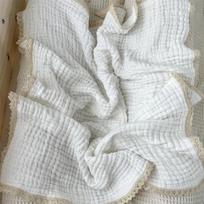 Newborn Baby Bath Towel 6 Layer Gauze Muslin Swaddle Cotton Receive Blankets Swaddling Wrap Lace Langer New Born Diapers Bedding 105x105cm gray