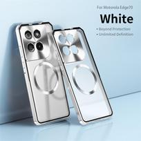 Magnetic Case For Motorola Edge 70 Case For Magsafe Aluminium Alloy Metal Frame Matte Transparent Cover Shockproof Bumper Motorola Edge 70 gray