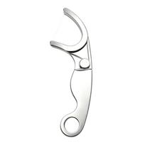 Nerūdijančio plieno dantų siūlo rinkiklis 95 mm Daugkartinis metalinis dantų siūlų laikiklis su papildomu laikikliu Minimalistinis nešiojamas dantų valiklis kiekvienam sidabras