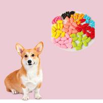 20Pcs Cat Nail Caps Dog Paws Protector Pet Anti-scratch Covers Multicolor Random beige