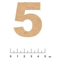 Earth & Bois Créations - Adhesive MDF Wood Number 5 cm Number 5 ruda
