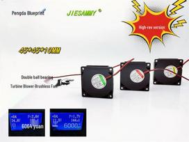 JIESAMMY 4510 4.5CM High Speed 24V/12V/5V Double Ball Bearing Turbine Blower for 3D Printer 24V 2.54 Plug Positive Terminal black