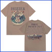 Hozier Unreal Unearth 2025 Gitaros Turo Ruda Marškinėliai Dydis S-5XL Unisex Marškinėliai Medvilniniai Unisex Marškinėliai XXXL gray
