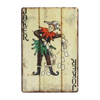 Mfoever Vintage Poker Metal Sign Retro Joker Tin Sign King Jack Sign Wall Decoration for Home Cafe Pub Bar Shop x Inch (as the picture,20x30cm) beige
