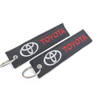 Siuvinėtas automobilio raktų pakabukas Raktų pakabukas Pakabukas Dovana Toyota Corolla Camry RAV4 CHR Yaris Prius Prado Auris Avensis Hilux Priedai RI6 black