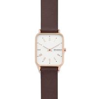 SKAGEN Watch Ryle Rose Gold Tone Women's Quartz Watch Leather White 3ATM 28mm Brown SKW2872 rožinio aukso spalvos