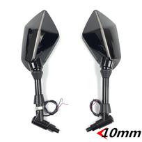 Skirtas Kawasaki NINJA Z750 Z800 Z900 Z1000 650R ER6N ER6F ER5 galinio vaizdo veidrodėlis 10 mm motociklo šoninis veidrodėlis su LED 10mm Carbon black
