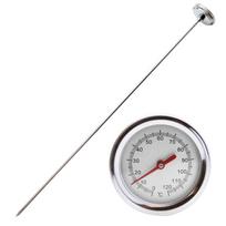 Multi-function Compost Soil Tester Measuring Probe Stainless Steel Thermometer for Garden Lawn Plant Pot Measurement Tool white