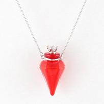 Colorful Conical Bottle Perfume Essential Oil Diffuser Pendants Women Fashion Personality High Feeling Necklaces Charm Jewelry raudona
