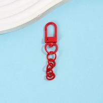10Pcs Lobster Clasp Spring Buckle With Chains Colored Keychains For Diy Jewelry Making Key Ring Hooks Bags Buckle A1 white