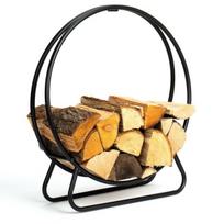 Stovas malkoms juodas metalinis, loft stiliaus, 60x66x20 cm